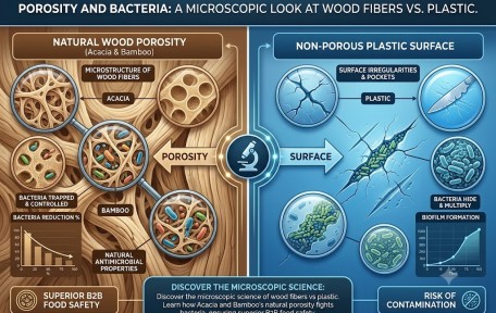 Porosity and Bacteria: A microscopic look at wood fibers vs. plastic.